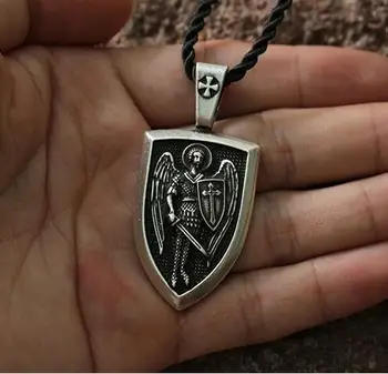 10pcs veľkoobchod mužov náhrdelník Archanjela St. Michael Chrániť Mi Saint Štít na Ochranu Kúzlo ruskej orhodox náhrdelník s príveskom