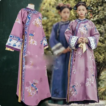 Fialová Výšivky Wu JinYan Wei Ying Luo Qing Dynastie Kostým Princezná Hanfu pre TV Play Príbeh YanXi Palác