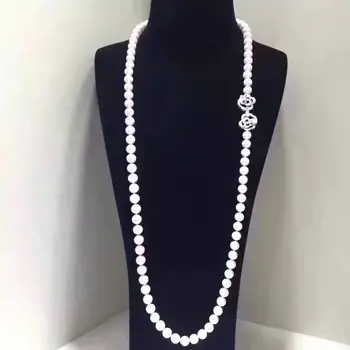 elegantné 9-10 mm south sea kolo white pearl náhrdelník prívesok 24 inch
