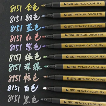 Sta 8151 10 farebných kovov marker pero, farba pera DIY fotoalbum strane účtu písanie perom na báze vody bez chuti