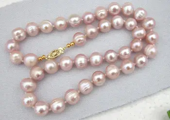 17.5 palcový 10-11 mm AAA +++south sea ružová fialová pearl Náhrdelníky 925silver