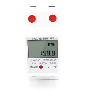LCD Digitálny jednofázový Elektromer Kwh Napätia, Prúdu Merač Spotreby Wattmeter Elektrina 220V 80A