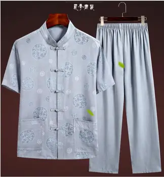 Muži Tang Vyhovovali Letné Oblečenie Tenké Čínsky Štýl Vintage Vo Veku