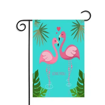 Nové Dobrý Deň, V Lete Flamingo Záhrada Vlajka Domov Dekoratívne Vonkajšie A Vnútorné Vlajky 100% Polyester Pringing Dvore Banner
