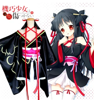 Horúce Anime kikou shoujo wa kizutsukanai cosplay Yaya cos Halloween party cos žena Japonské kimono kostým kimono+opasok+headdress