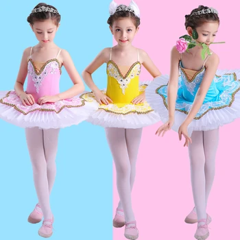 2021 Deti Balet Tutu Trikot Pre Tanečné Kombinézu Dancewear Balet Labutie Jazero Kostým Pre Dievča Fáze Výkonu Baletné Šaty