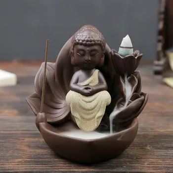 PINNY Fialová Hliny Buddha Zen Kadidlo Horák Keramické Spätnou Kadidlo Lopatku Domáce Dekorácie Príslušenstvo