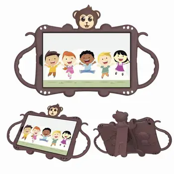 Deti Bezpečné Shockproof Kremíka Cartoon Šťastie Opice Stoja obal pre Samsung Galaxy Tab 8.0 T290 T295 T297 2019 8