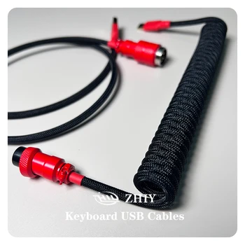 ZHIY Black Red Colorway Typ-C Mirco Mini USB Prispôsobené Kábel Klávesnice Letectva Zapojte Dátový Kábel Konektor Klávesnice Nabíjačky