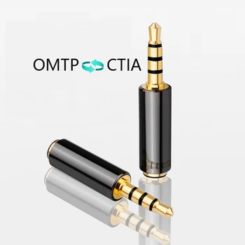 100KS 3,5 mm OMTP na CCTIA Mužov a Žien Stereo Audio kábel kábel Adaptéra Prevodník Pre PC, telefón Android Konektor