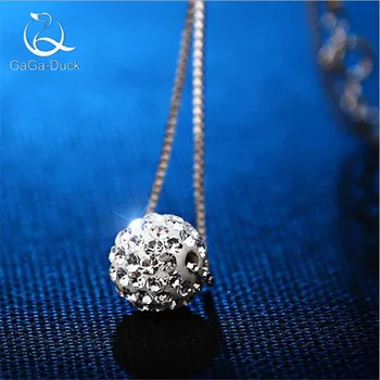 Nové Jednoduché Kreatívne Krásne Crystal Ball Módne Šperky Strieborné Pozlátené Populárne Clavicle Reťazca Prívesok Náhrdelníky TY037