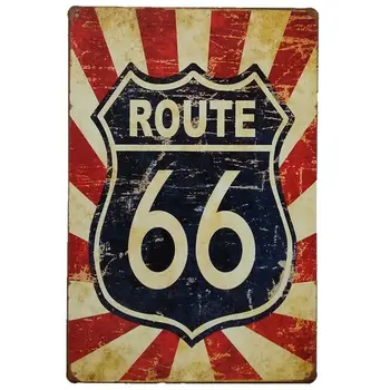 Route 66 Vintage Retro Plechovka Znamenie, Dvere, Steny Výzdoba Kovovú Tyč, Doska Pub Plagát Domov Shop