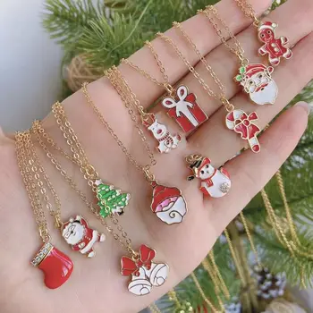 10Pcs Multi módne roztomilé Vianoce prívesok charm náhrdelník Nový Vianočný stromček bell darčeka náhrdelník prívesok pre veľkoobchod