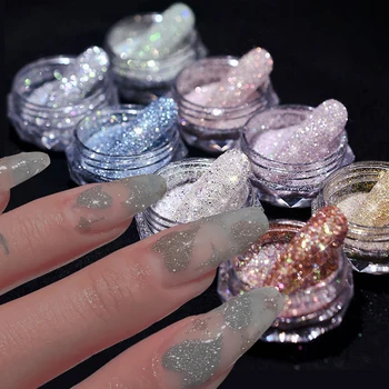 Klinec Crystal Diamantový Prášok Rainbow Farbu, Lesk Fragment Žiarivým Pigmentom Crystal Holografické Micro Vŕtať Nail Art Decoration
