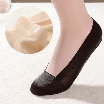 Japonský Nový Plochý-Obložené Hodváb Plytké Úst Priedušná Neviditeľné Ponožky Kruh Silikónový Protišmykový Anti-Prelievanie Loď Ponožky