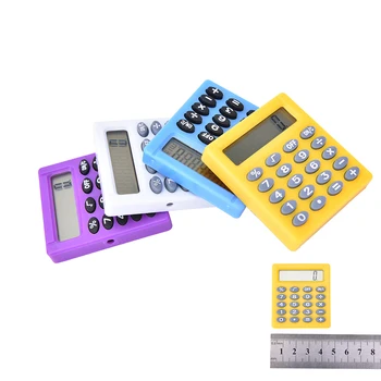 1PC Mini Výpočet Kancelárske potreby Študentov Elektronické Kalkulačky Darček Mince Batérie Náhodné Candy Farby