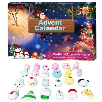 24 Ks Vianočný Adventný Kalendár Slepé Okno Hračky Stláčanie Hry Pre Strany Vianočné Zvierat Nastaviť Darčeka Príchodom Časovač Dary