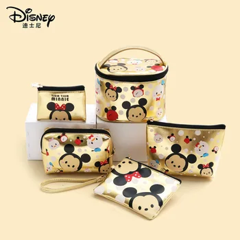 Disney Mickey Mouse Kozmetická Taška Nepremokavé Pu Cartoon Veľkú Kapacitu, Multifunkčný Make-Up Taška Prenosná Cestovná Wash Bag