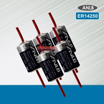 5 KS ANLB ER14250 ER 14250 CR14250SL 1/2 AA 1/2AA 3.6 V 1200mAh PLC priemyselná lítiová batéria S vývodmi batérie primárne