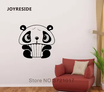 JOYRESIDE Dieťa Tortu Roztomilý medvedík Panda Stenu Zvierat Odtlačkový Vinylové Nálepky Dekor Deti Miestnosti, Spálne, Obývacia Izba Interiér nástenná maľba A317