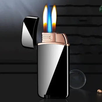 Kreatívne Tri Oheň Nafukovacie Vetru Turbo Magic Ľahšie Viditeľné Plyn Okno Plynový Zapaľovač Cigary, Cigaretový Gadgets Pre Mužov