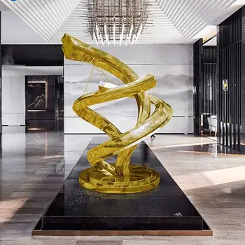 Hotel lobby poschodí socha abstraktné veľké dekorácie marketing center vonkajšie nehrdzavejúcej ocele inštalácie diela