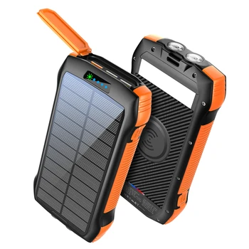 10W Rýchlo Qi Bezdrôtové Nabíjanie 33500mAh Solar Power Bank Prenosné Nabíjačky Typ C PD20W Powerbank pre iPhone 12 XR iPad Poverbank