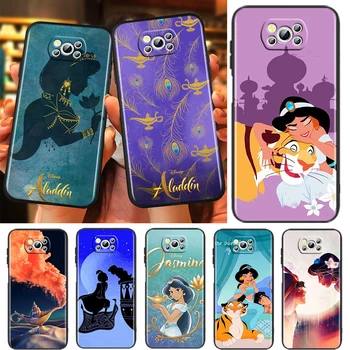 Disney a Jasmine Aladdin Prípade Pre Xiao Mi Poco X4 X3 NFC F4 F3 GT M5 M5s M4 M3 Pro C40 C3 5G Mäkké Čierny Kryt Telefónu Shell