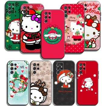 Hello Kitty Vianočné Telefón Prípadoch Pre Samsung Galaxy M12 FE S20 Lite S8 Plus S9 Plus S10 S10E s rezacím zariadením S10 Lite M11 M12 S20FE Carcasa