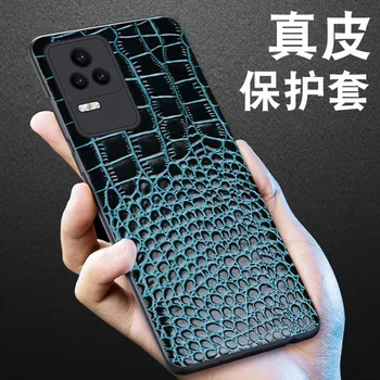 Horúce Luxusné Originálne Krava Crocodil Kožené Magnetické Pokrytie Mobilného Telefónu Knihy Prípade Pre Xiao Redmi K50 Pro Telefón Prípadoch Funda
