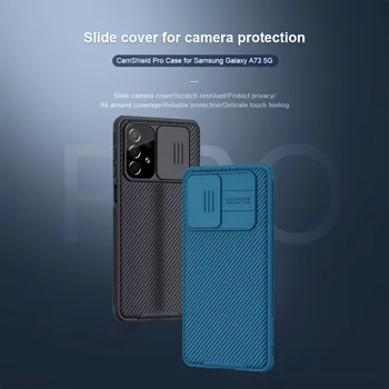Pre Samsung Galaxy A73 5G NILLKIN CamShield Pro Prípade Fotoaparátu na Ochranu Posuňte Kryt Späť Shell PC+TPU Matný