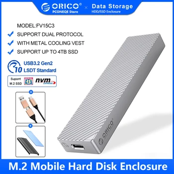ORICO Ssd Nmve M2 Prípade Podpory M2 NVMe SATA NGFF SSD Disk 10Gbps PCIe M Kľúč 6Gbps M&B Tlačidlo Pevný Disk Krytu Nvme Krytu