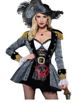 2017 Najnovšie Dámske Klasické Pirát Cosplay Kostýmy Žena lupič Halloween Úlohu Hrať Jednotné Karneval Party Clubwear