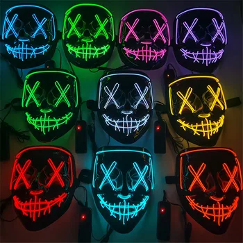 Cosplay Maska Halloween Neon Led Purge Maska Masque Maškaráda Strany Svietiace V Tme Vtipné Masky Cosplay Kostým Dodávky