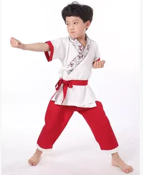čínske wushu uniformy pre deti wushu oblečenie deti staroveký čínsky bojovník kostýmy wu shu jednotné slávnostné tanečné kostýmy