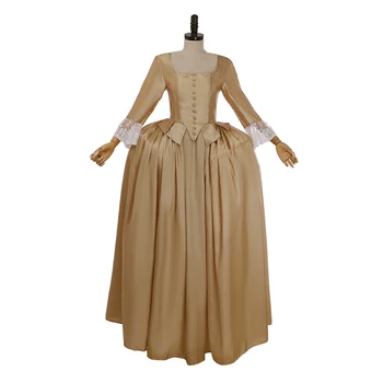 Hudobné Hamilton Eliza Schuyler Cosplay Kostým Marhuľový Šaty Koloniálnej Lady Plesové Šaty Viktoriánskej Stredoveké Viktoriánskej Efektné Šaty
