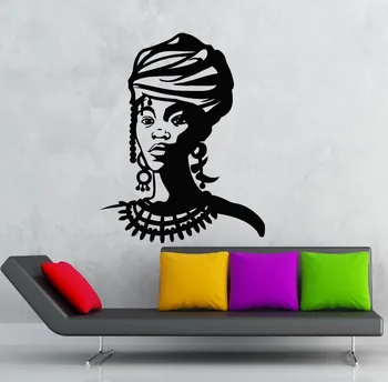 Nový príchod Vymeniteľné Domáce Dekorácie na Stenu-Nálepky Vinyl Odtlačkový Black Lady Afrika Krásna Dievčina, stena nálepky nástenná maľba