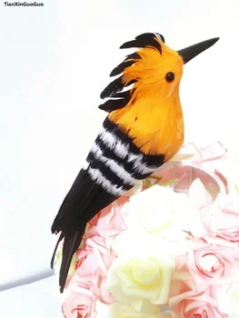 veľké 30 cm farebné orange perie Hoopoe simulácia vták pevný model prop,záhradné dekorácie, ozdoby, hračky s1474