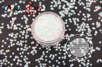 TCI21 Pearlescent Indescent Svetlo Ružové s Modrej Farby Hviezd tvar 3.0 MM Veľkosť Lesk pre nail Art gel make-up, alebo DIY deco