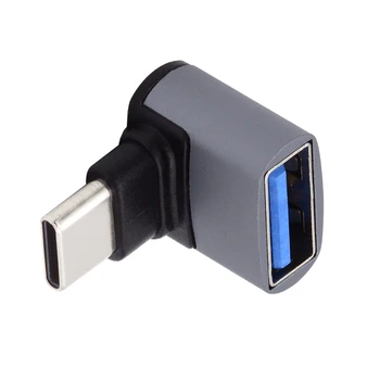 Až Šikmého USB-Typ C-C, USB 3.0 Female OTG Adaptér 90 Stupňov pre Notebook, Tablet Telefón