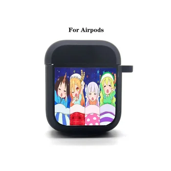 Mäkké Silikónové Bluetooth Ochranné Slúchadlá Prípade Anime Miss Kobayashi, je Drak Slúžka AirPods puzdro Apple AirPods Slúchadlá