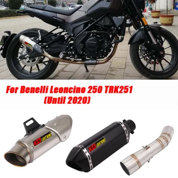 Motocykel Uprostred Odkaz Rúry S Chvost 51mm Výfukových Šál Trubka Tlmič Systém pre Benelli Leoncino 250 TRK251 Do roku 2020