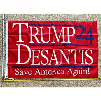 Donald Trump Vlajka DOPRAVA ZADARMO 2024 Don Jr Ron Desantis Uložiť Červená USA Znamenie, 3x5' yhx0048