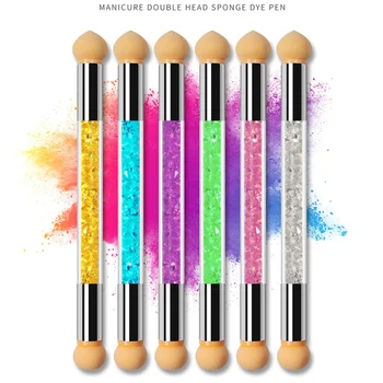 Manikúra 2 Vedúci Používať Kreslenie Nástrojom Pero 6 Farbách Pedikúra Nail Art Hubky Kvitne Bodkovanie Maľovanie Ceruzka S Salon Domov