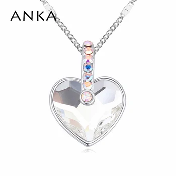 ANKA hot predaj módnych srdce tvar kryštálu náhrdelník prívesok pre ženy šperky kryštály z Rakúska collares mujer #113981