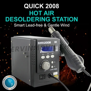 RÝCHLE 2008 ESD Digitálny Displej, teplovzdušná Pištoľ Zváranie Prepracovať Spájkovanie Stanica Pre iPhone Samsung Doske BGA Údržba