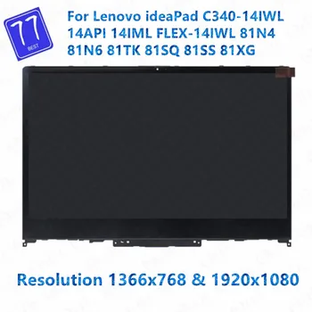 14.0 palcový Dotykový LCD Displej Digitalizátorom. Montáž Pre Lenovo ideaPad C340-14IWL 14API 14IML FLEX-14IWL 81N4 81N6 81TK 81SQ 81SS 81XG