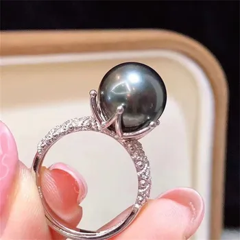 Mikro-nastavenie zirconia 18K zlato plátované pol-jamkové perličiek držiak krúžok módny svetlo luxusné diy crystal pearl prázdny držiak krúžok