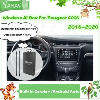 Qualcomm Mini Bezdrôtovej AI Box Pre Peugeot 408 2016-2020 Android CarPlay Plug and Play Auto Smart Box, Google, YouTube Video Netlix