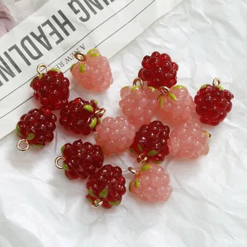 2 Ks Roztomilý 3D Ovocie Charms Viniča, Ovocia Zlatá Farba Živice Prívesok Pre DIY Náušnice Náramok, Náhrdelník Šperky Robiť 15 mm x 11 mm